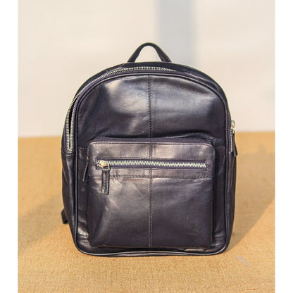 La Turista f1 Genuine Leather Bag Black with Multi Utility Pockets Waterproof Backpack