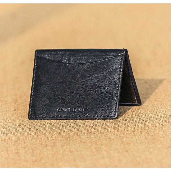 Men Casual Black Genuine Leather Card Holder
