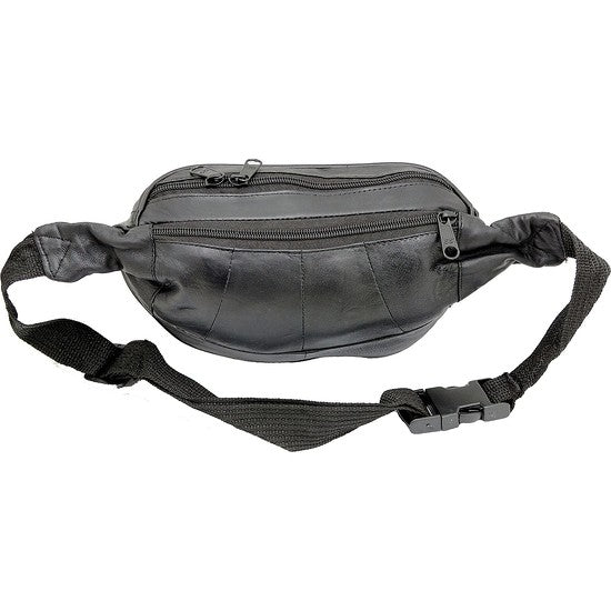 La Turista f3 Genuine Leather Waist Bags Black with Multi Utility Pockets Waist Bag