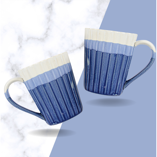 Tea Mate - Wave Blue Handcrafted Ceramic Coffee Mugs  