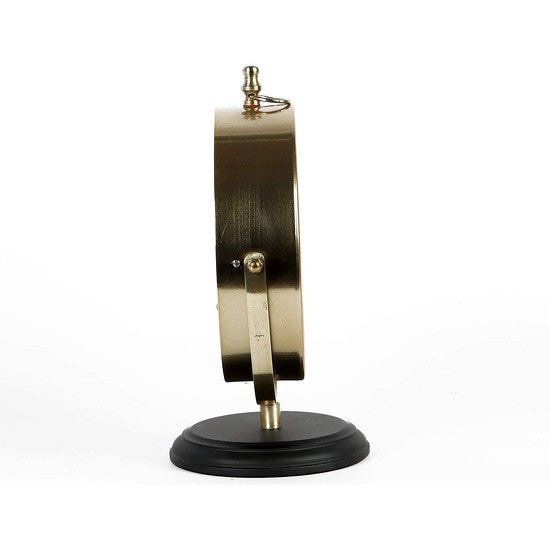 TrenDec Analog Metal Tabletop Clock in Gold Finish-HOMENEARTH