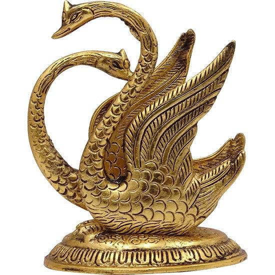 Decorative Brass Swan Statue Gold Tone Figurine Sculpture Office Table Home Décor
