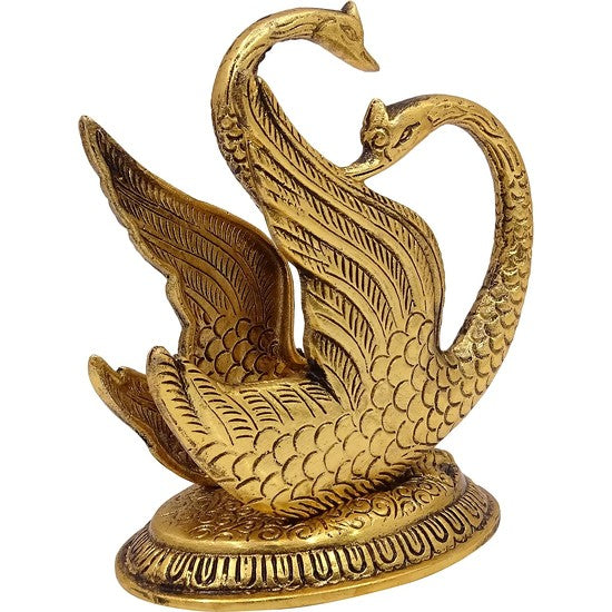 Decorative Brass Swan Statue Gold Tone Figurine Sculpture Office Table Home Décor