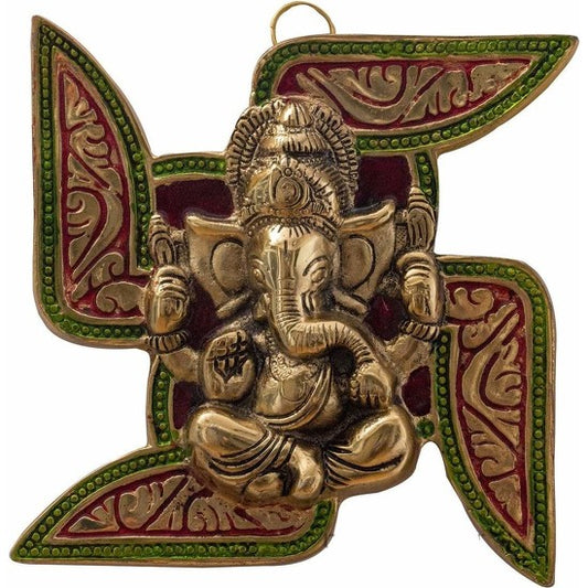 Leaf Ganesh Wall Hanging with hook