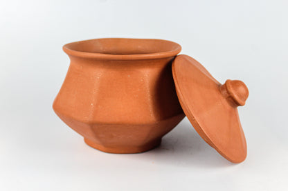 Terracotta Handi Pot for Cooking & Serving with Lid - (1 Ltr) Home n Earth