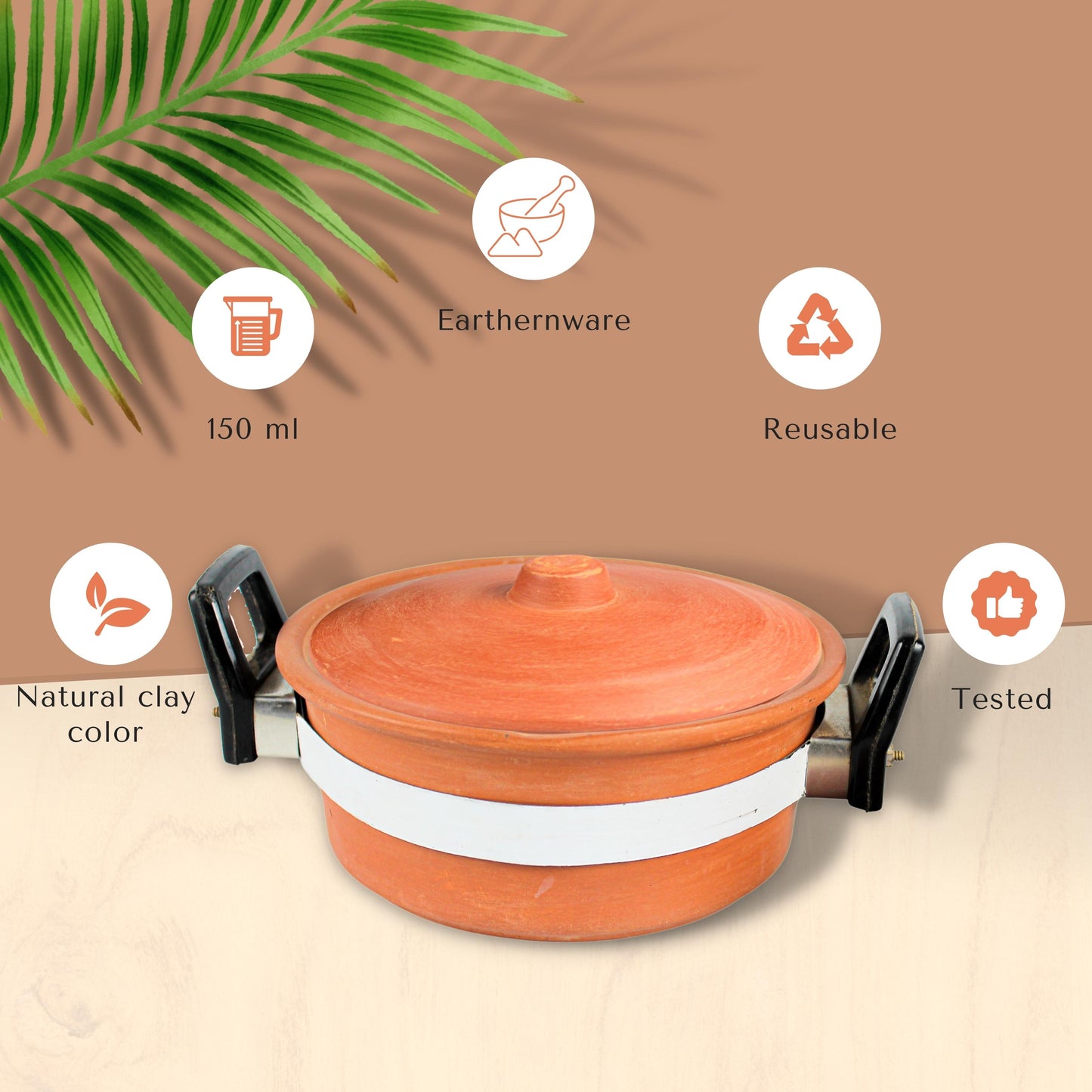 Terracotta Sauce pan (3 Ltr) - Home N Earth