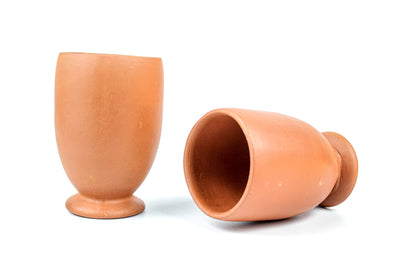Terracotta Handmade Clay Glass (Brown)/Kumhaar Made Glass - Home N Earth