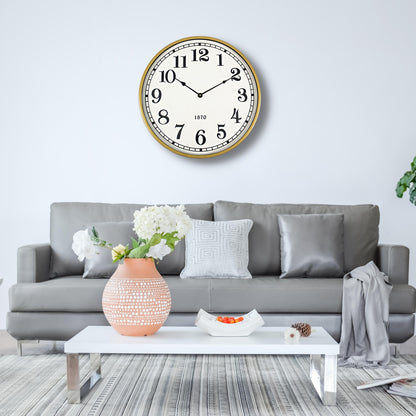 Vintage Analog Wall Clock with Golden color - Home N Earth