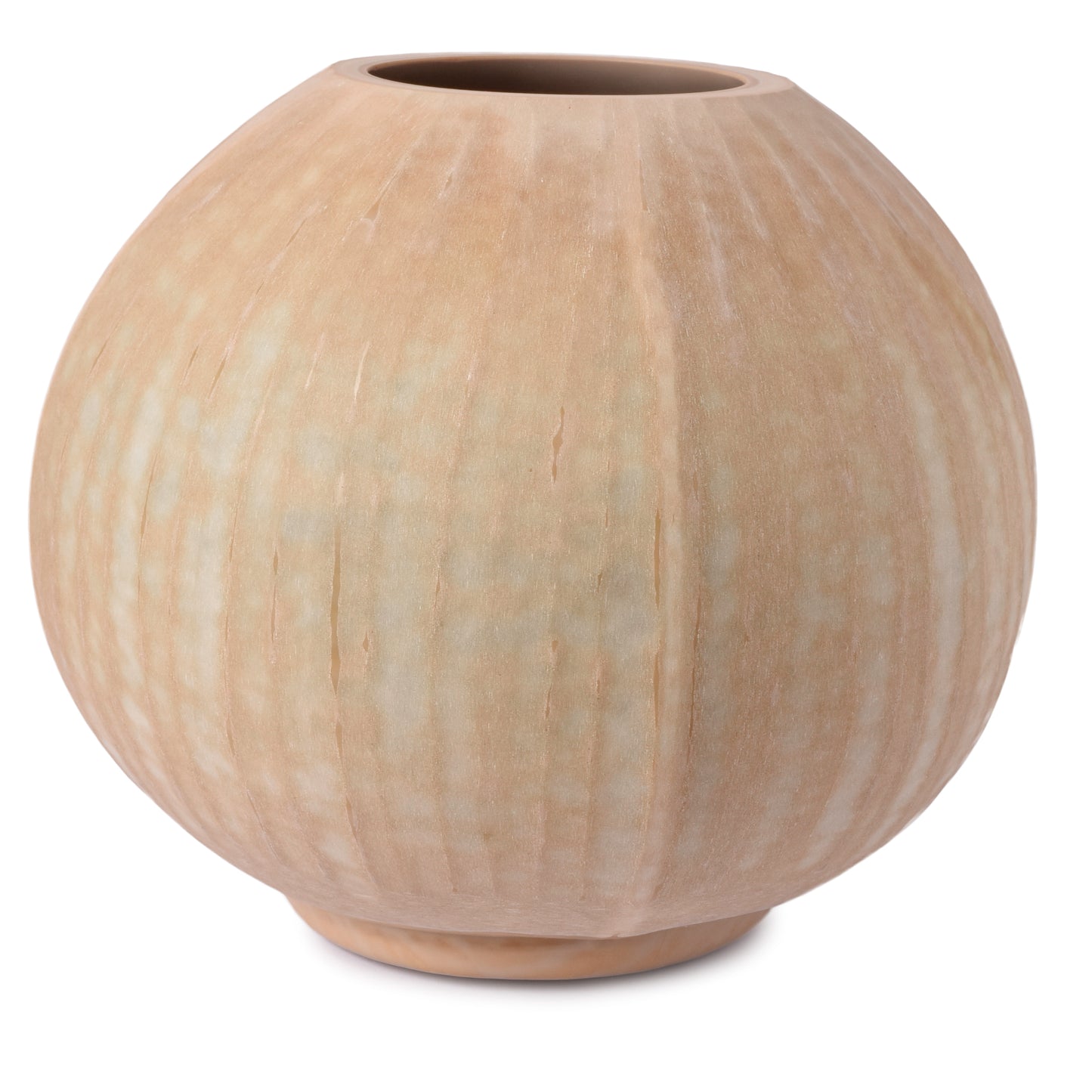 Smooth Spherical Turned Wood Hollow Form Wood Vase with Diamond by Homenearth