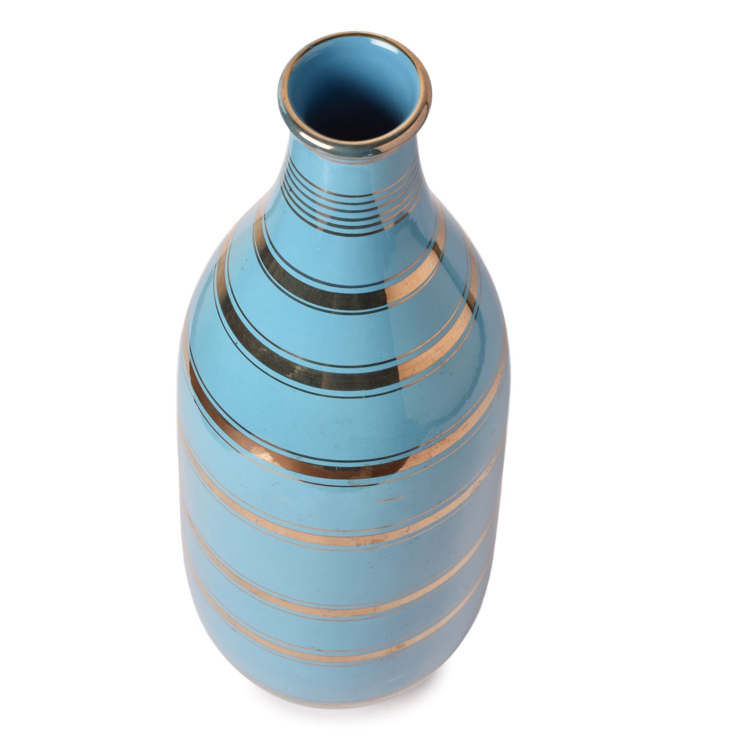 Sky Blue Colour Glass Vase-HOMENEARTH