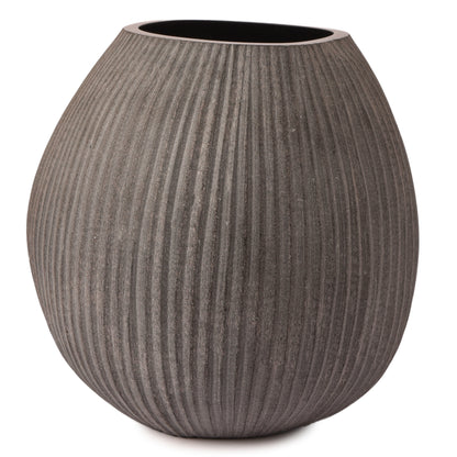 Light Black Round Vase-HOMENEARTH