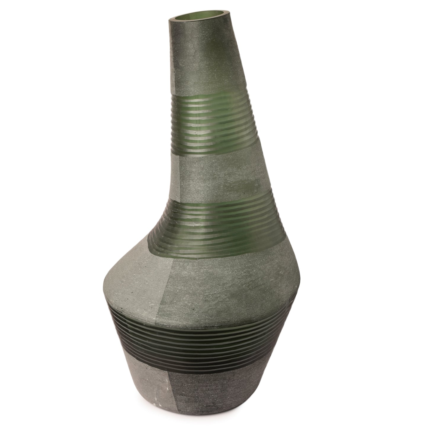 Green Colour Long Stone Vase-HOMENEARTH
