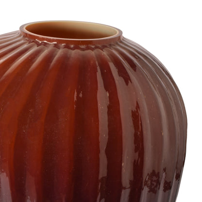 Red colour Stone Vase-HOMENEARTH