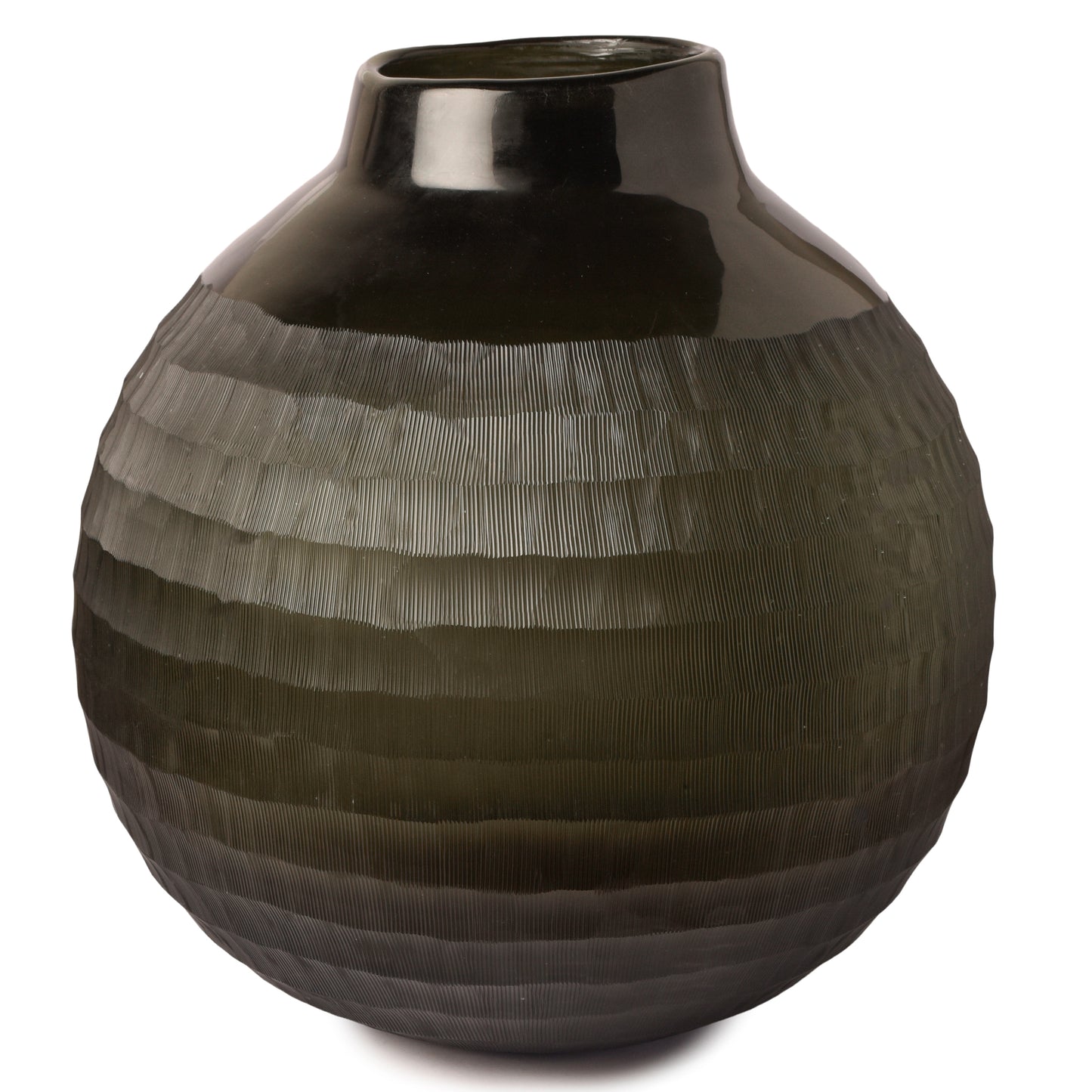 Round Black Glass vase-HOMENEARTH