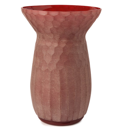 Stylish Texture Red Colour Stone Flower Vase-HOMENEARTH