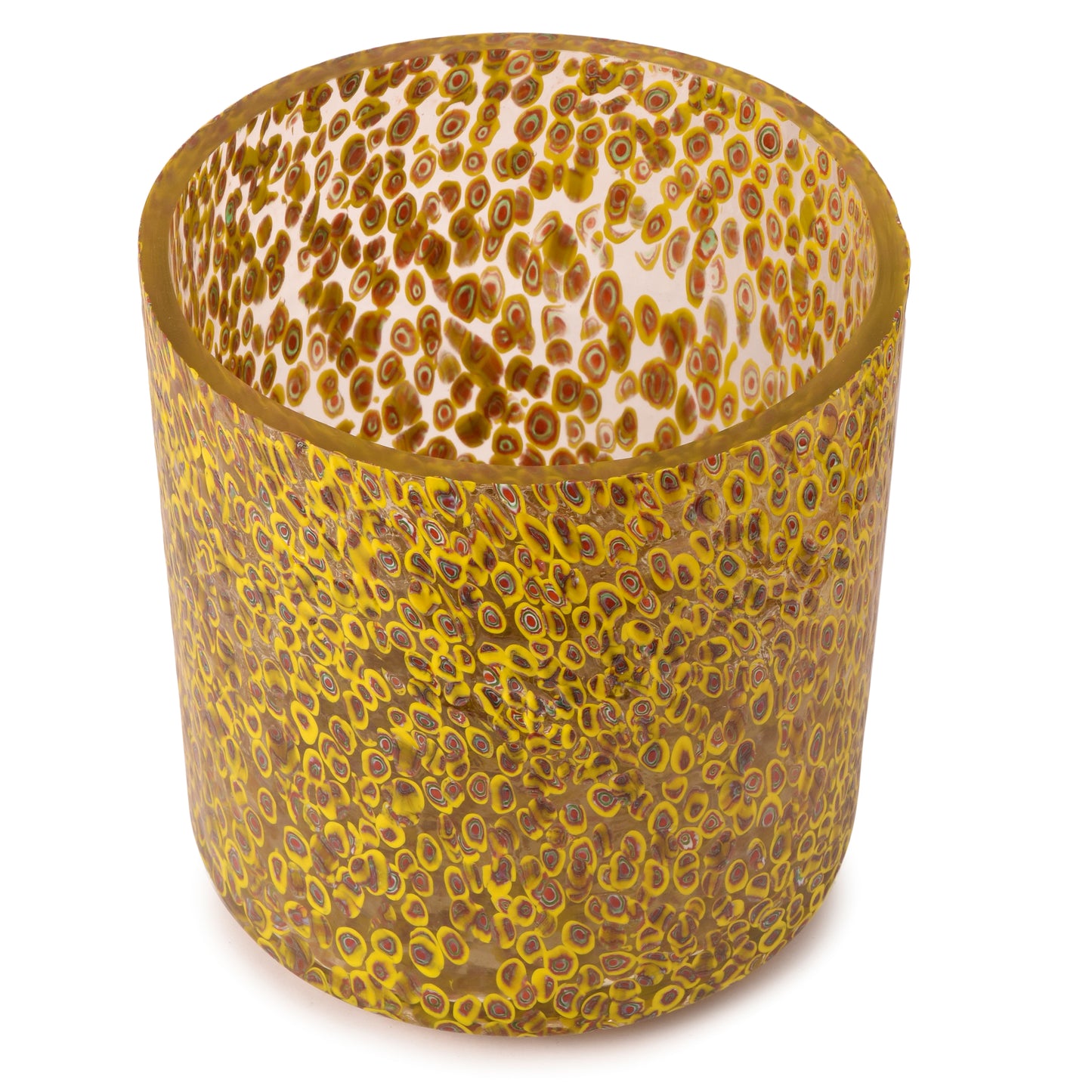 Yellow Texture Glass Vase/Pot-HOMENEARTH