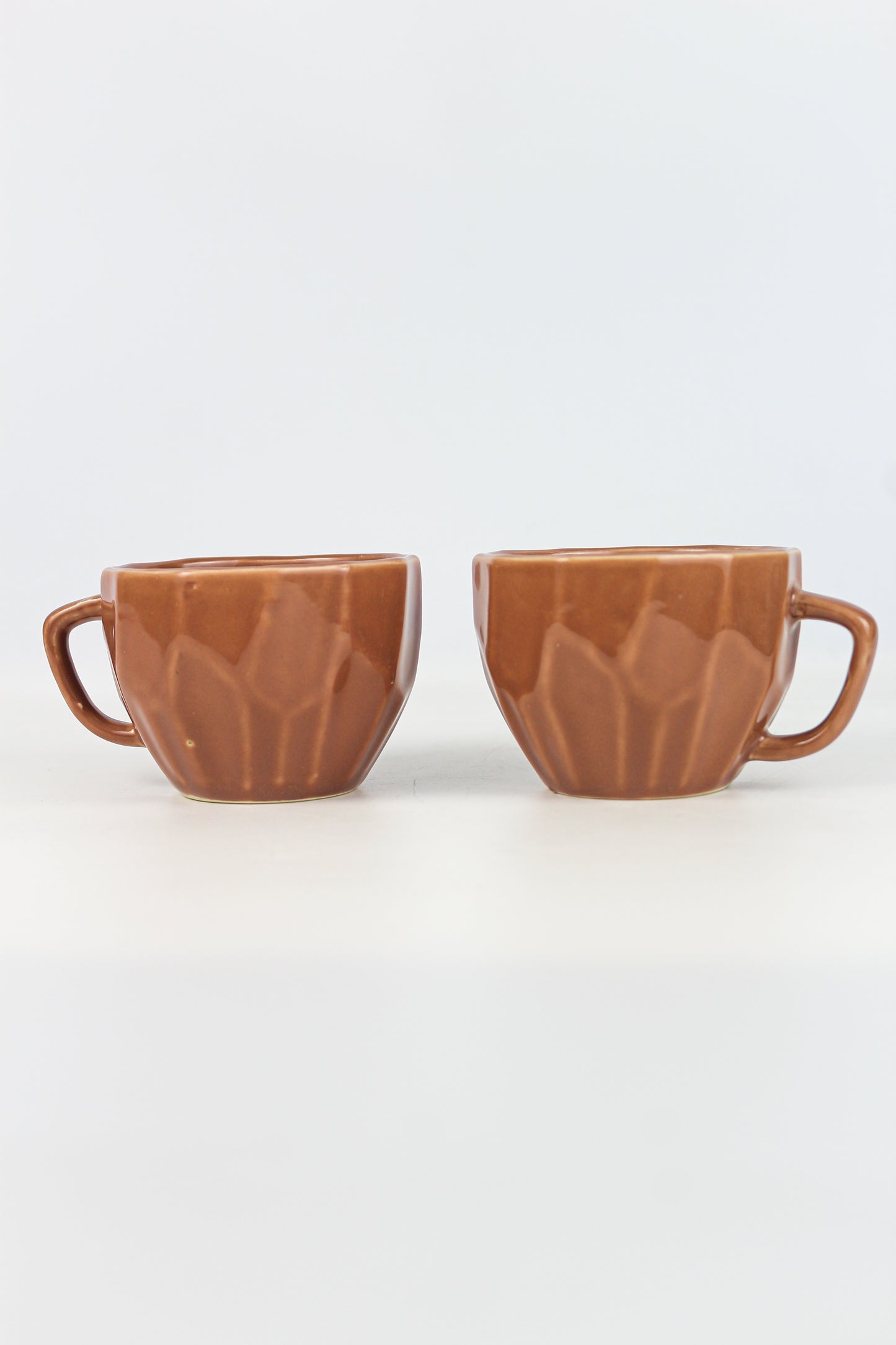 Galao - Choco Brown Handcrafted Ceramic Coffee Mugs (Set of 2  ,260 ml approx.)-Home N Earth